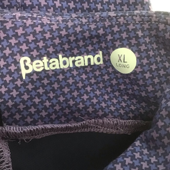 Betabrand Power Down Skinny Pants Purple Blue Houndstooth, Size XL Tall - Picture 8 of 12